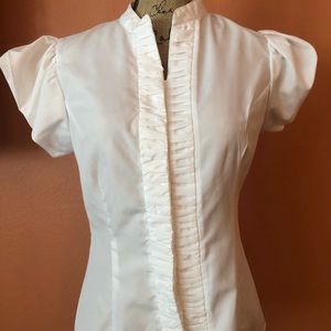 KENAR White Ruffled Sleeve Blouse